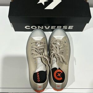 Beige and Orange Converse